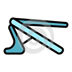 Good laptop stand icon vector flat