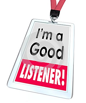 Good Listener Employee Badge Name Tag Customer Service