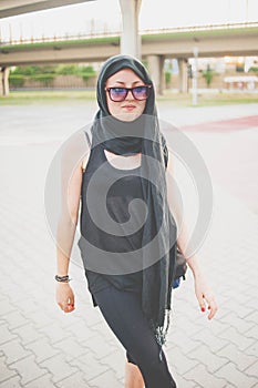 Good-looking in black shawl