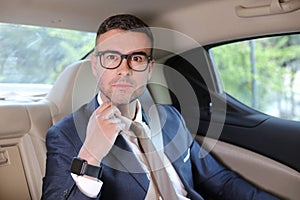 Good looking businessman traveling VIP