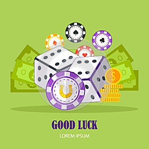 Good Luck Concept Vector Banner In Flat Design.