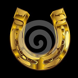 Good Luck Lucky Horseshoe Gold Vector illustration 12