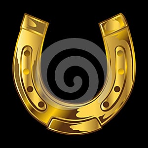 Good Luck Lucky Horseshoe Gold Vector illustration 6