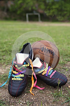 Good Luck Soccer Football Boots Brazilian Wish Ribbons Pitch