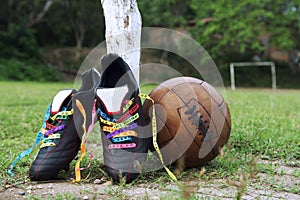 Good Luck Soccer Football Boots Brazilian Wish Ribbons Pitch