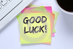 Good luck success successful test wish wishing office desk