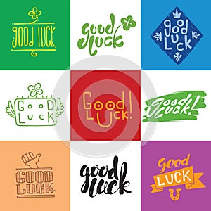 Good luck vector lettering set.
