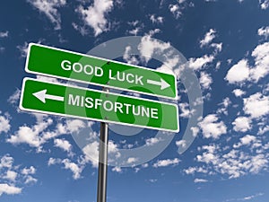 Good luck versus misfortune illustration