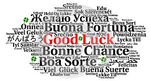 Good luck word cloud in different languages