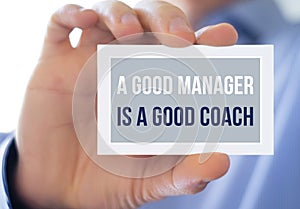 A good manager is a good coach