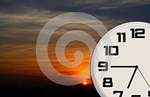 Good Morning clock with dawn landscape