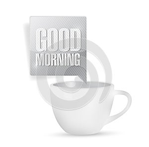 Good morning coffee mug illustration design