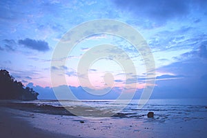 Good Morning - Colors of Dawn in Sky at Serene Beach - Hours Before Sunrise - Sitapur, Neil Island, Andaman Nicobar, India