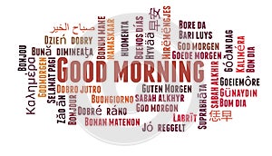 Good morning in different languages word cloud concept