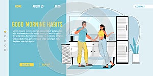 Good morning family habit landing page design