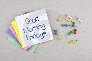 Good Morning Friday Note Message / Last day of week photo