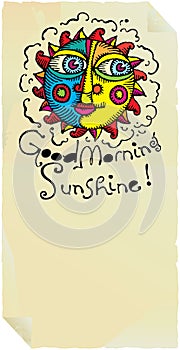 Good morning sunshine page with vivid sun