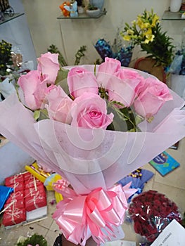 Good morning sweetheart with my soul of my heart pink bouquet for u