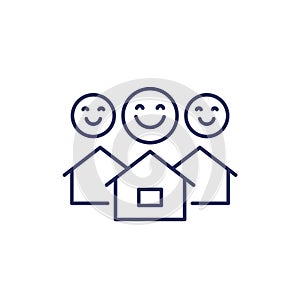 good neighbourhood icon, line vector