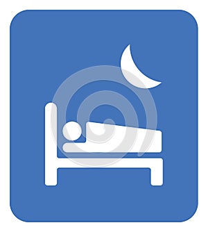 Good night blue door sign