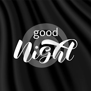 Good night brush lettering. Vector stock illustration for card
