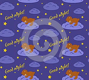 Good night seamless pattern.