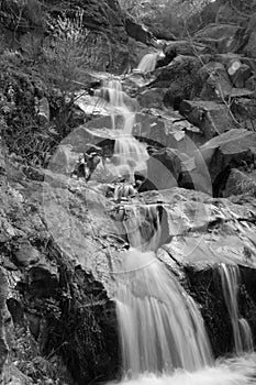 Satwiwa Waterfall in Black and White photo