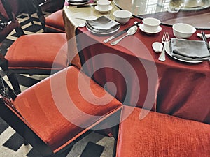 Good restaurant design interior. A chinesee style table manner photo