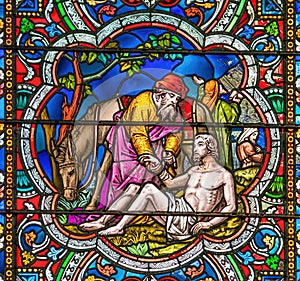 Good Samaritan stained glass window