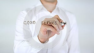 Good Service Makes the Difference, Writing on Glass