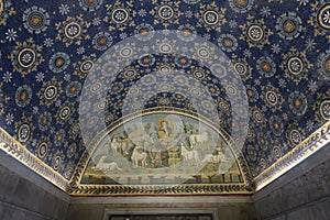 The Good Shepherd (Jesus Christ) mosaic in the Mausoleum of Galla Placidia. Ravenna