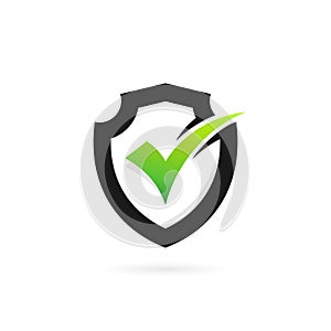 tick and shield logo design template