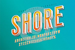 Good vibes retro typeface. 3d display font, poster photo