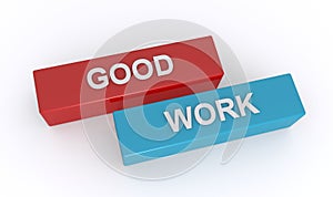 good work word block on white