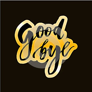 Goodbye Lettering Calligraphy Phrase Bye Vector Gold