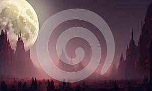 Goodness gracious, great full moon, epic, fantasy. Generative AI