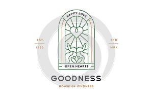 Goodness heart hands Label