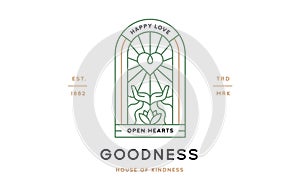 Goodness heart hands Label photo