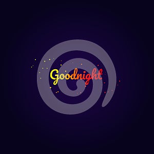 Goodnight origami text concept, vector art and illustration.