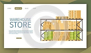 Goods, Cargo and Weight Load on Shelf in Warehouse