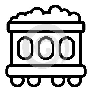 Goods carriage icon outline vector. Train freight wagon cargo