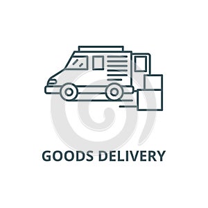 Goods delivery vector line icon, linear concept, outline sign, symbol