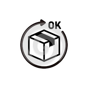 Goods returnable icon illustration