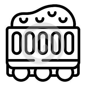 Goods transporter icon outline vector. Overland freight diesel boxcar