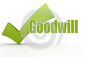 Goodwill word with green checkmark photo