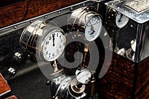 GOODWOOD, WEST SUSSEX/UK - SEPTEMBER 14 : Dials and guages on an