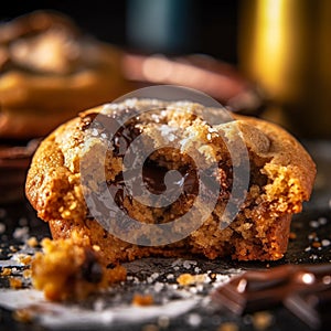 Gooey Chocolate Chip Cookie in Afternoon Light