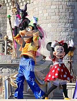 Goofy and Minnie Mouse On Stage at Disney World Orlando Florida