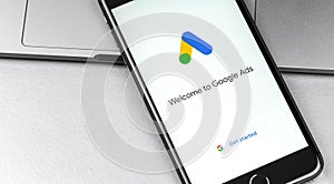Google Ads AdWords logo app on screen smartphone