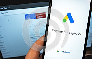 Google Ads AdWords logo app on the screen